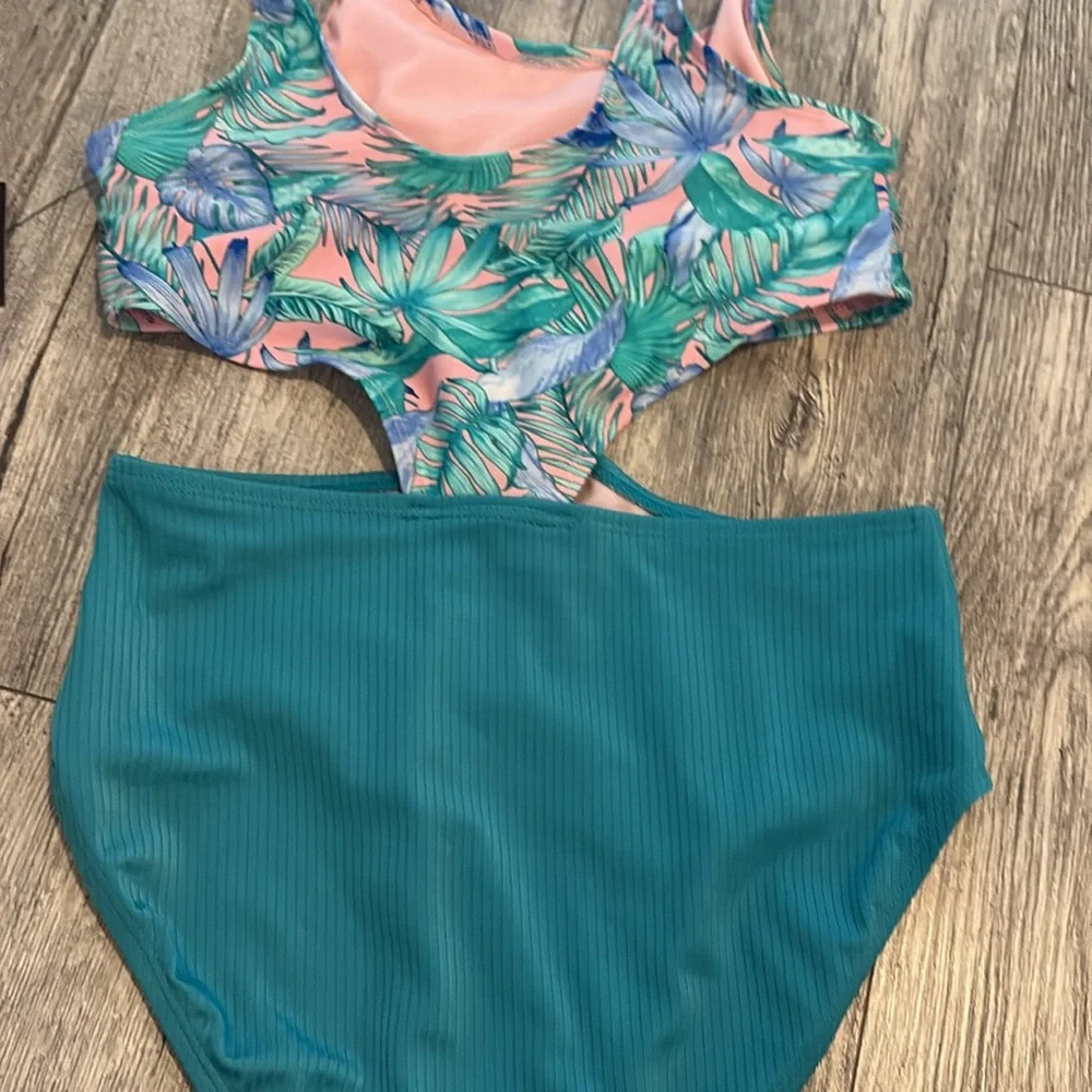 Tropical Print Cutout Swimsuit